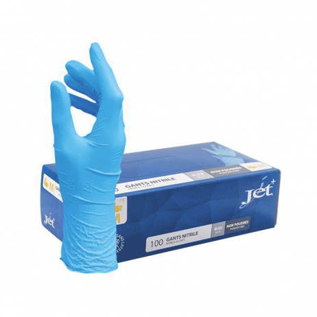 Gants Nitrile jetables Bleu non poudrés Taille L (x100)